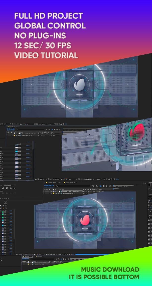 Cyber Logo Intro/ HUD Opener/ 3D Metal/ Hologram/ Game/ Playstation/ Streamer/ Youtube Blog/ Twitch - 3