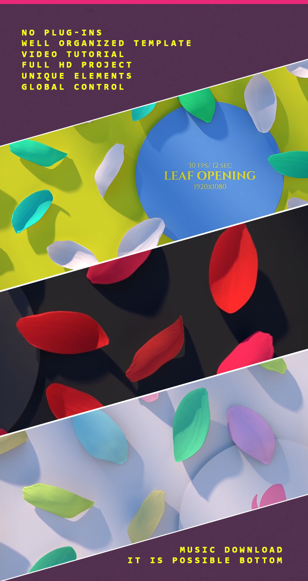 Leaf Romantic Opener/ Valentine's Day/ Tulips/ I Love You/ Sexy Logo/ Memory/ Honeymoon/ Wedding/ TV - 3