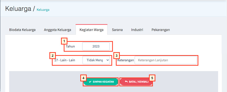 Tambah kegiatan Warga