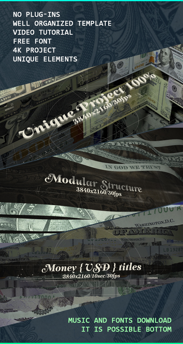 Money USD Titles/ Dollars USA/ Blockchain/ Banknotes and Bonds/ Business/ Economics/ Corporate/ $ - 3