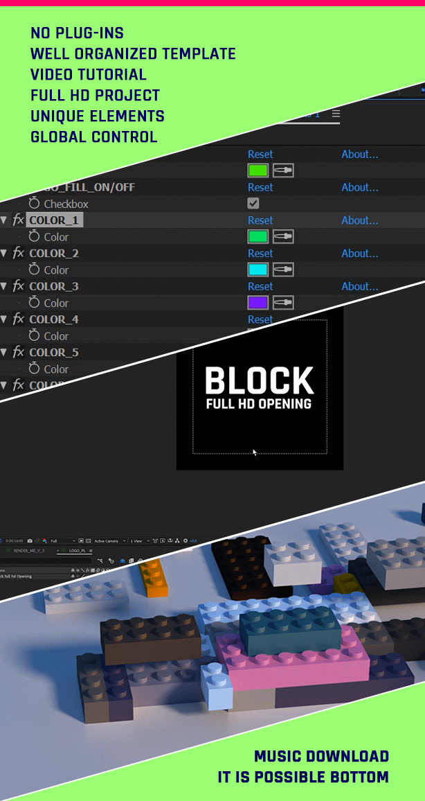 Block Opening/Kids Youtube TV Intro/ Children Show/ Cartoon/ School Education/ Toys Bricks/ Legoland - 3