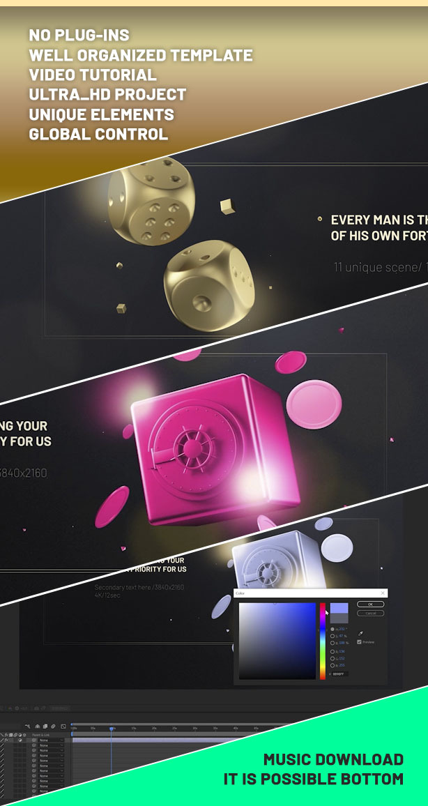 Business Presentation 4K/ Online Games/ Luxury/ Casino/ Hotel/ Gold/ Icons/ Elegant/ Platinum/ Event - 3