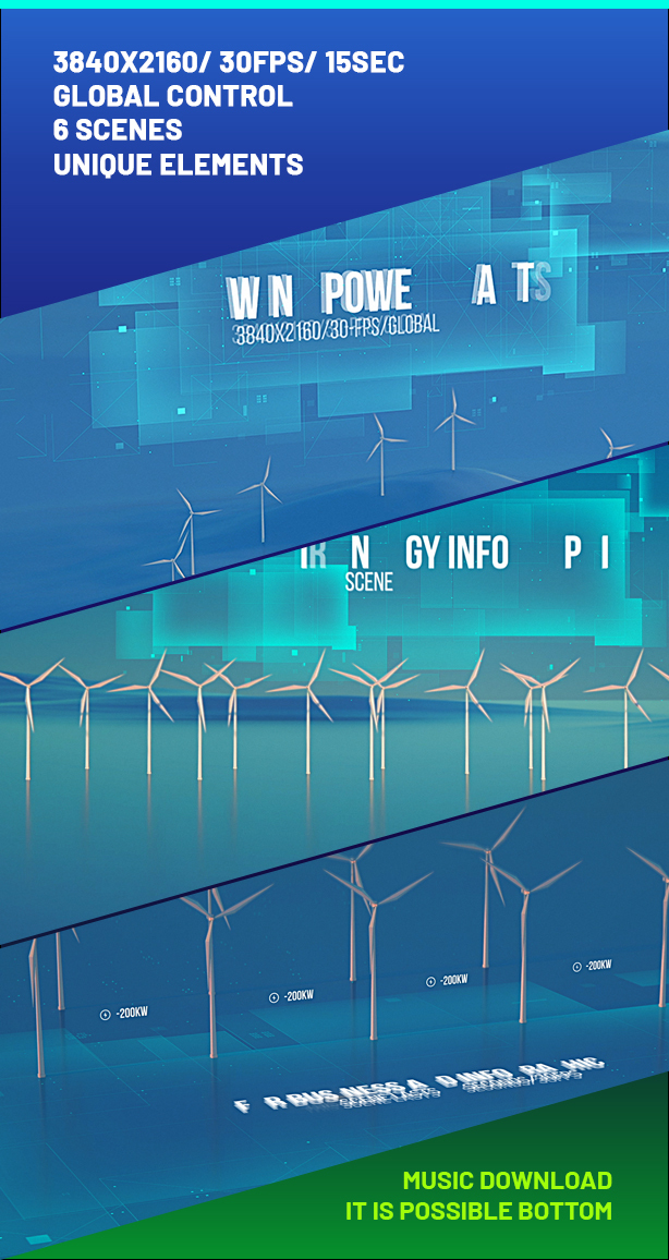 Air Generator Infographic/ Wind Energy Turbines/ Green Power/ Power Grid/ Eco/ Economic/ Politics - 3